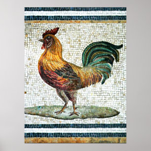 ANTIEK ROMAN MOSAICS / ROOSTER POSTER