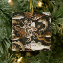 Antiek Roman Mozaïek Pompeii Zee Life Stone Mozaïe