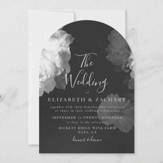 Antiek Romantische BW-bruiloft Kaart (Voorkant)