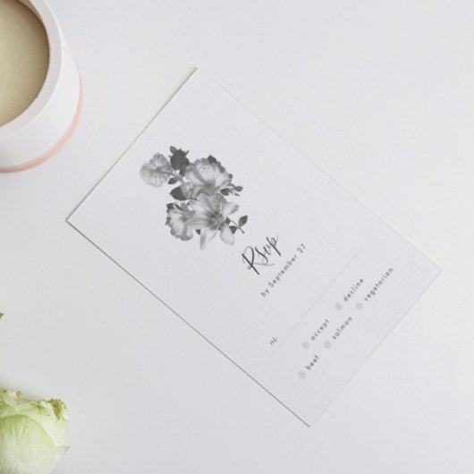 Antiek  Romantische BW-bruiloft RSVP Kaartje