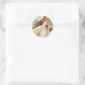 Antiek Romantische paren Kaarten Ronde Sticker (Tas)