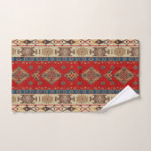 Antiek  Rood Blauw Kilim Turks Bad Handdoek (Handdoek)