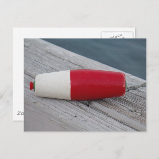 Antiek rood wit en groen visboer / aas briefkaart (Voorkant / Achterkant)