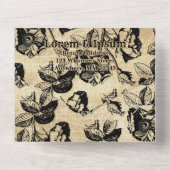 Antiek Roos All In One Uitnodiging (Achterkant)