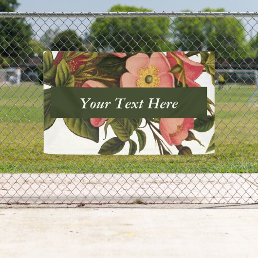  Antiek Roos Art Tekening Elegant Spandoek (Insitu)