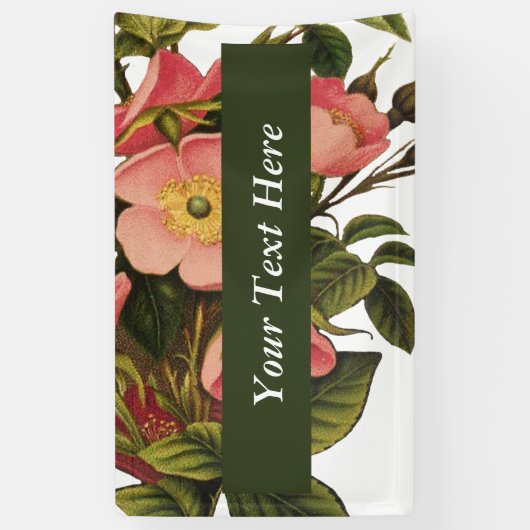  Antiek Roos Art Tekening Elegant Spandoek (Verticaal)