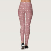 Antiek Roos en witte stippen en ringen Leggings (Achterkant)
