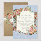  Antiek Roos Floral Bouquet Kaart (Voorkant / Achterkant)