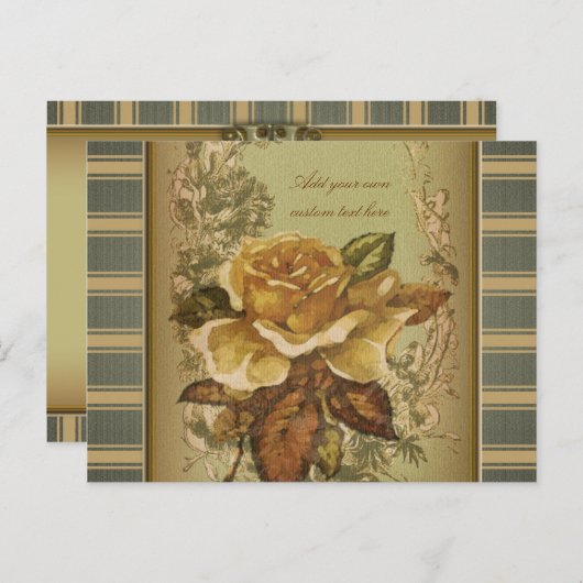 Antiek Roos (groen) Gepersonaliseerd Briefkaart (Voorkant / Achterkant)