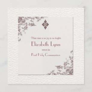 Antiek Roos Hoeken Religieuze Uitnodiging