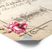 Antiek Roos huwelijkscertificaat Poster (Hoek)