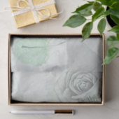 Antiek Roos met grijze mint Tissuepapier (Geschenk)