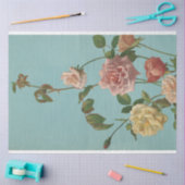Antiek Roos Turquoise Roze Retro Artwork Tissuepapier (Craft)