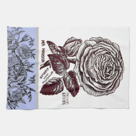 Antiek Roos - Uw keuze voor tekst met periwinkle Theedoek