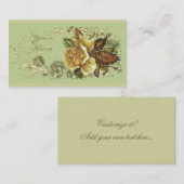 Antiek Roos Visitekaartje (Voorkant / Achterkant)