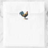 Antiek  Rooster-leder Ronde Sticker (Tas)