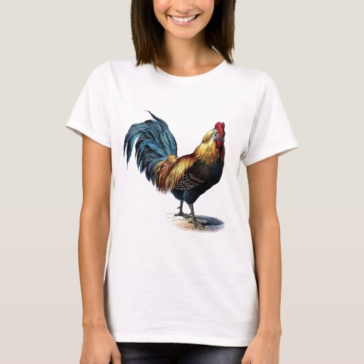 Antiek Rooster-leder T-shirt (Voorkant)
