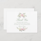 Antiek roze roze dank je kaarten (Voorkant / Achterkant)