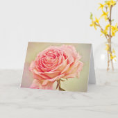 Antiek roze roze Kaart (Gele Bloem)