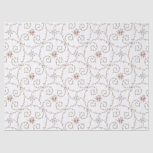 Antiek  roze rozen en goudzonden tissuepapier