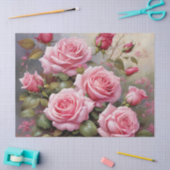 Antiek roze rozen tissuepapier (Craft)