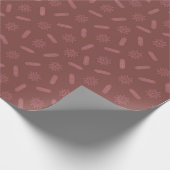 Antiek Roze Sterren en Boombrunches Cadeaupapier (Hoek)