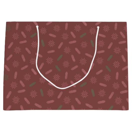 Antiek Roze Sterren en Boombrunches Groot Cadeauzakje (Voorkant)