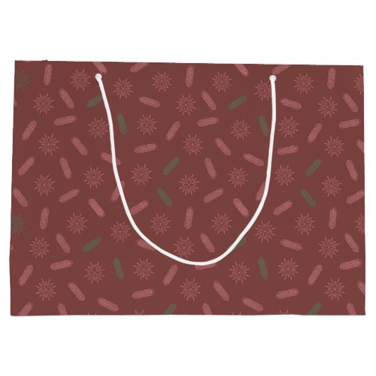 Antiek Roze Sterren en Boombrunches Groot Cadeauzakje (Achterkant)