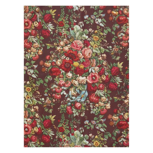 Antiek Rozen Bloem Tuin Classic Design Tafelkleed (Voorkant)