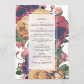 Antiek Rozen Boho Wedding Menu (Voorkant)