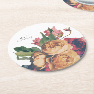 Antiek Rozen Botanisch Fete Wedding Table Onderzet Ronde Kartonnen Onderzetter