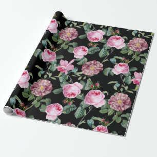 Antiek Rozen en Orchideeën Cadeaupapier