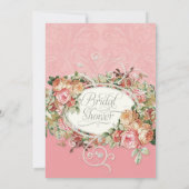 Antiek Rozen Floral Bouquet Moderne Swirls Kaart (Achterkant)