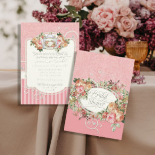 Antiek Rozen Floral Bouquet Moderne Swirls Kaart