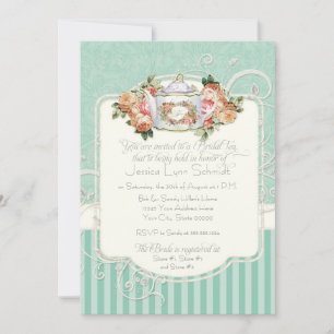 Antiek Rozen Floral Bouquet Moderne Swirls Kaart
