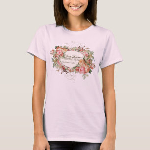 Antiek Rozen Floral Bouquet Moderne Swirls T-shirt