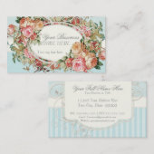 Antiek Rozen Floral Bouquet Moderne Swirls Visitekaartje (Voorkant / Achterkant)