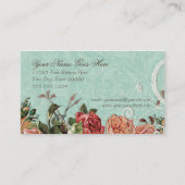 Antiek Rozen Floral Bouquet Moderne Swirls Visitekaartje (Achterkant)
