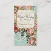 Antiek Rozen Floral Bouquet Moderne Swirls Visitekaartje (Voorkant)