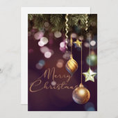 Antiek Ruby Merry-kerstdecoraties Feestdagenkaart (Voorkant / Achterkant)