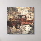 Antiek Rustic Old Truck Canvas Afdruk (Voorkant)