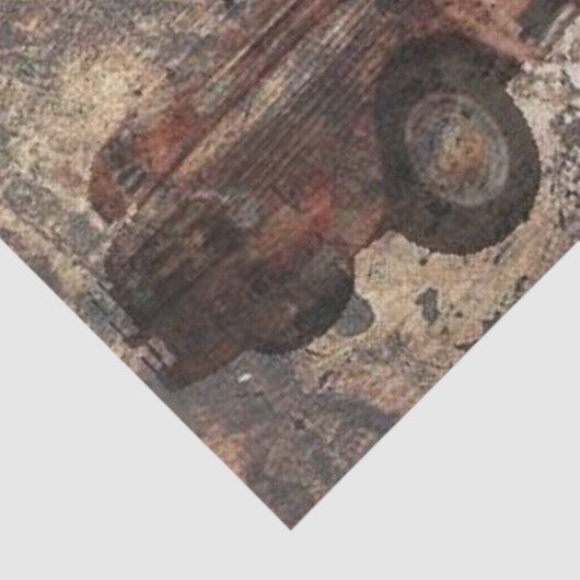 Antiek Rustic Old Truck Tissuepapier (Detail)