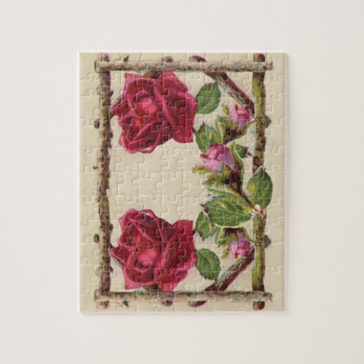 Antiek Rustige Rozen  ventilator Legpuzzel (Verticaal)