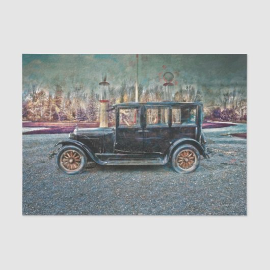  Antiek Rustige zwarte oude kooi Tissuepapier (Voorkant)