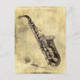 Antiek saxofone decoratieve voorwerpen briefkaart
