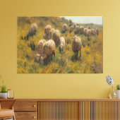 Antiek schapenweide  boerderij land canvas afdruk (Insitu (Woonkamer))