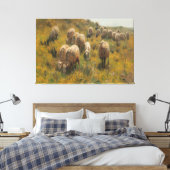 Antiek schapenweide  boerderij land canvas afdruk (Insitu (Slaapkamer))