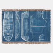 Antiek scheepsblauwdruk II Deken (Voorkant)