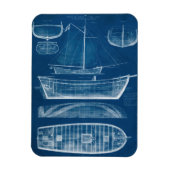 Antiek scheepsblauwdruk II Magneet (Verticaal)