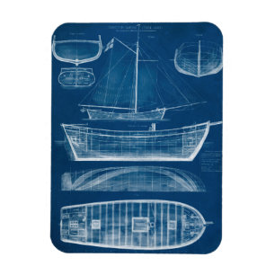 Antiek scheepsblauwdruk II Magneet